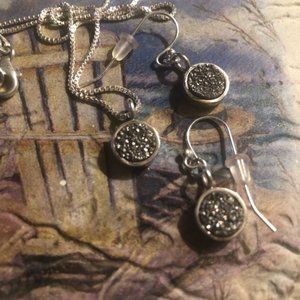 ** SET** .925 DROP OF DRUZY Earrings and necklace